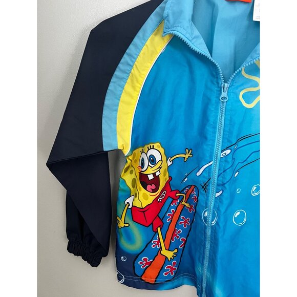 Nickelodeon Spongebob Kids Jacket 8/10 Blue Polyester Long Sleeve Zip-Up - Picture 9 of 13